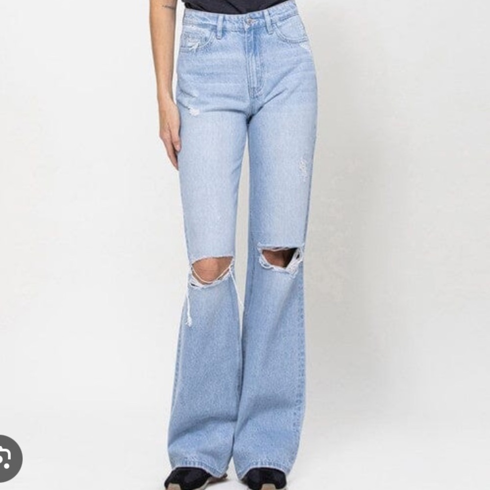 Flying Monkey Platinum 90’s Vintage Flare Jeans Light Wash